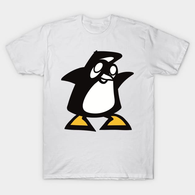 Black and White Graffiti Penguin T-Shirt by FlippinTurtles